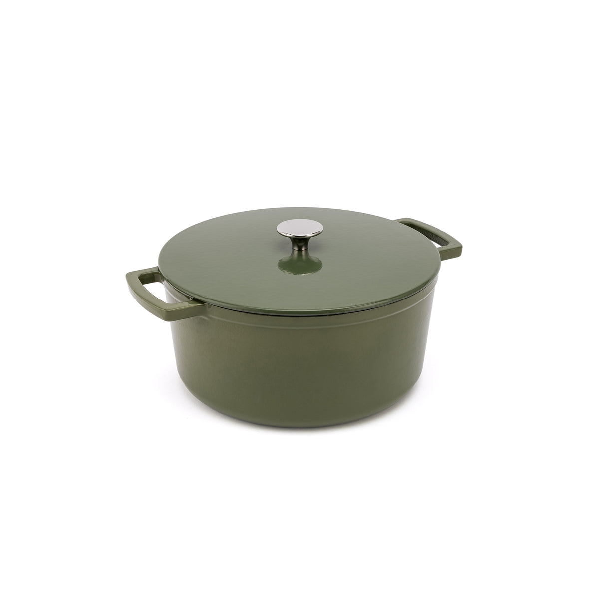 Ember zománcozott öntöttvas lábas 28 cm, olívazöld