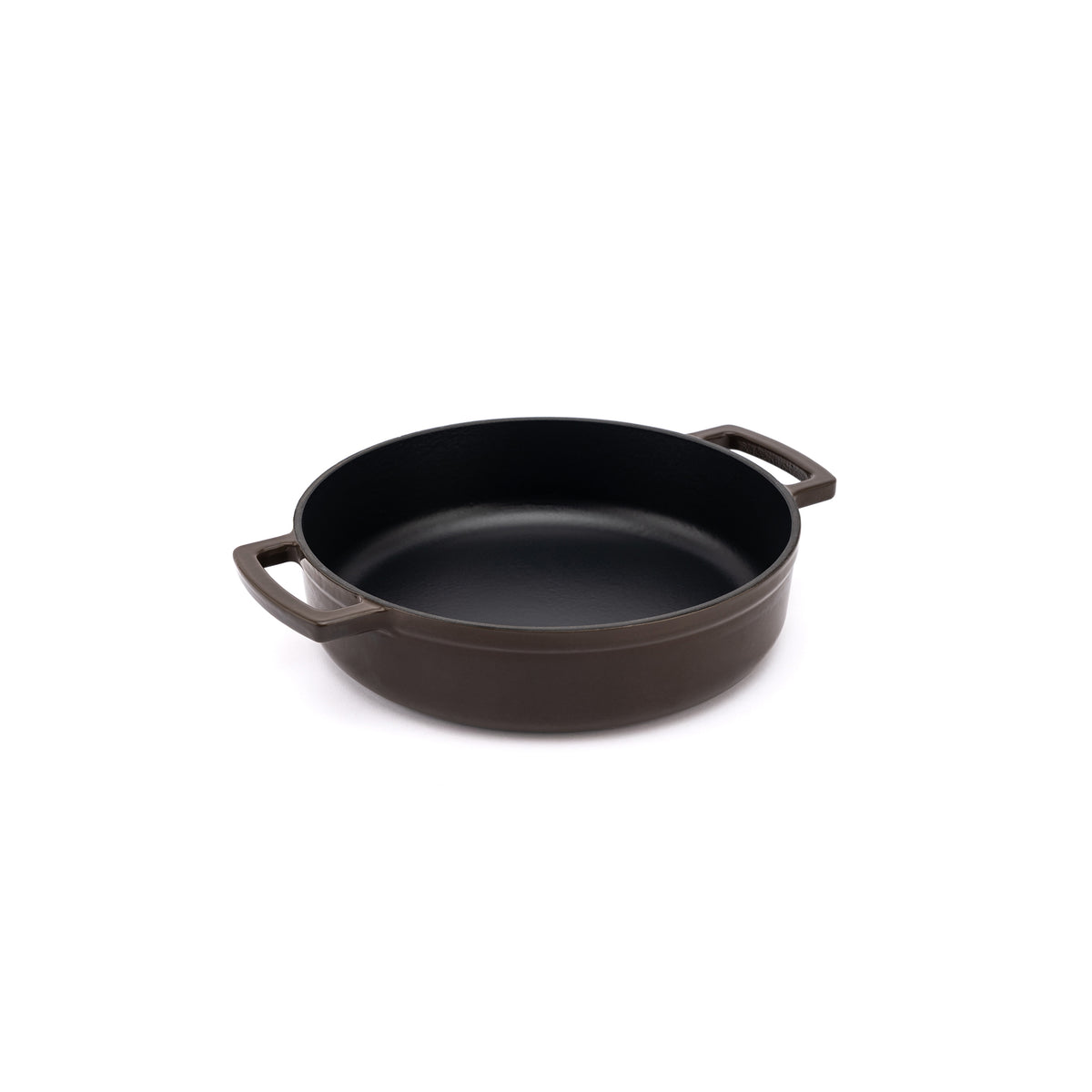 Smaltovaný litinový nízký hrnec Ember 28 cm - hnědá