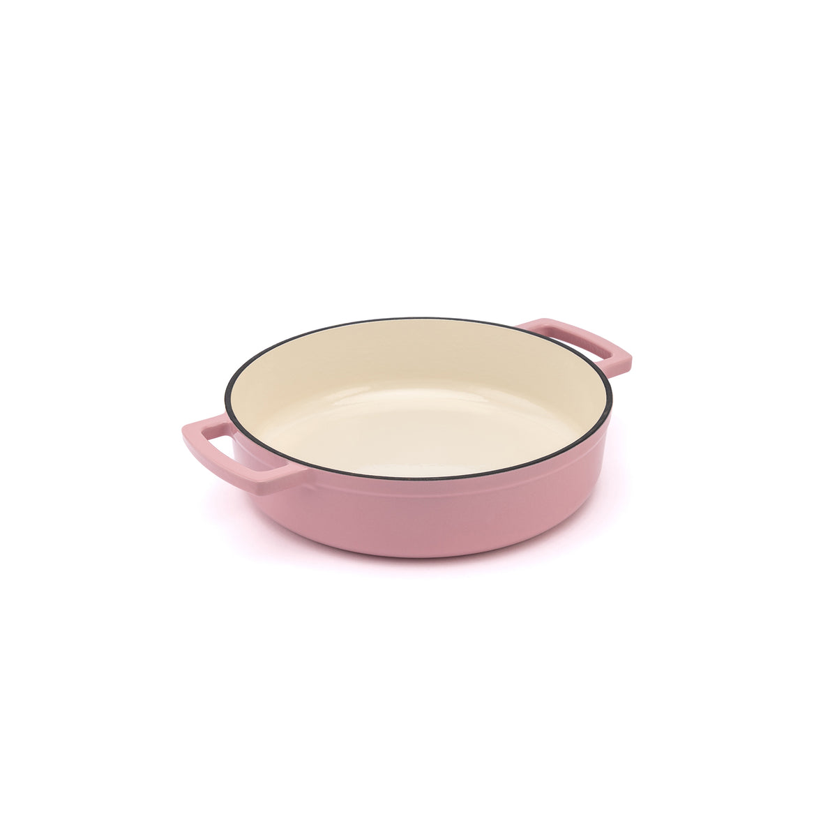 Smaltovaný litinový nízký hrnec Ember 28 cm - růžová