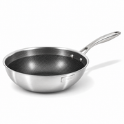 Tartós rozsdamentes acél wok serpenyő Hybrid bevonattal Ø 28 cm