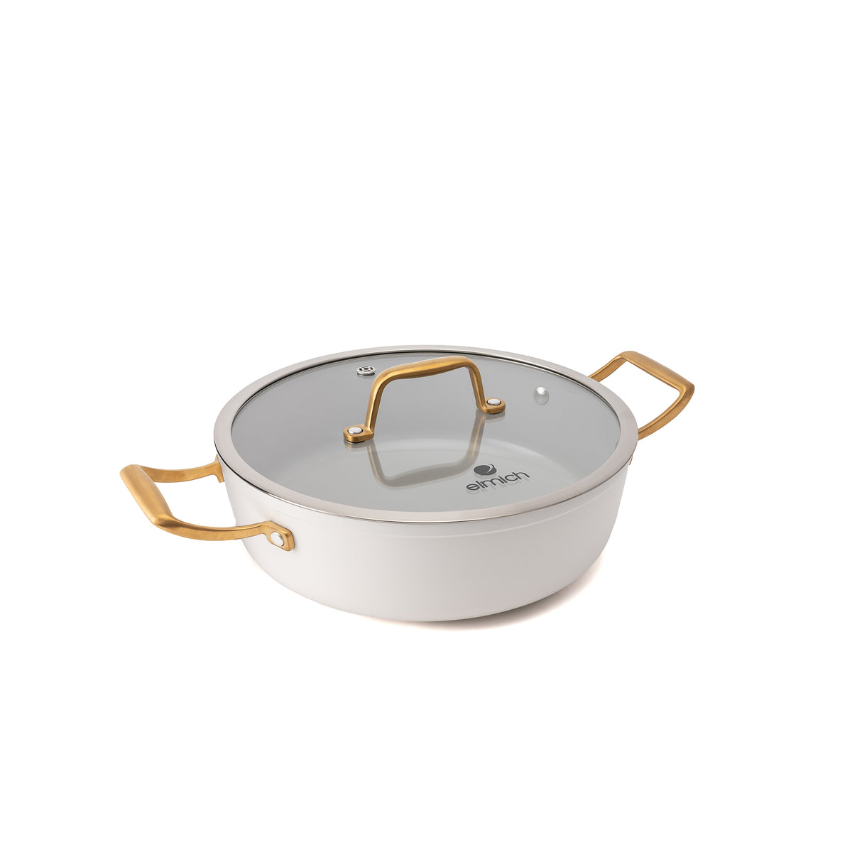 Tapadásmentes kerámia mély serpenyő Zen Ø 28 cm – krém-arany