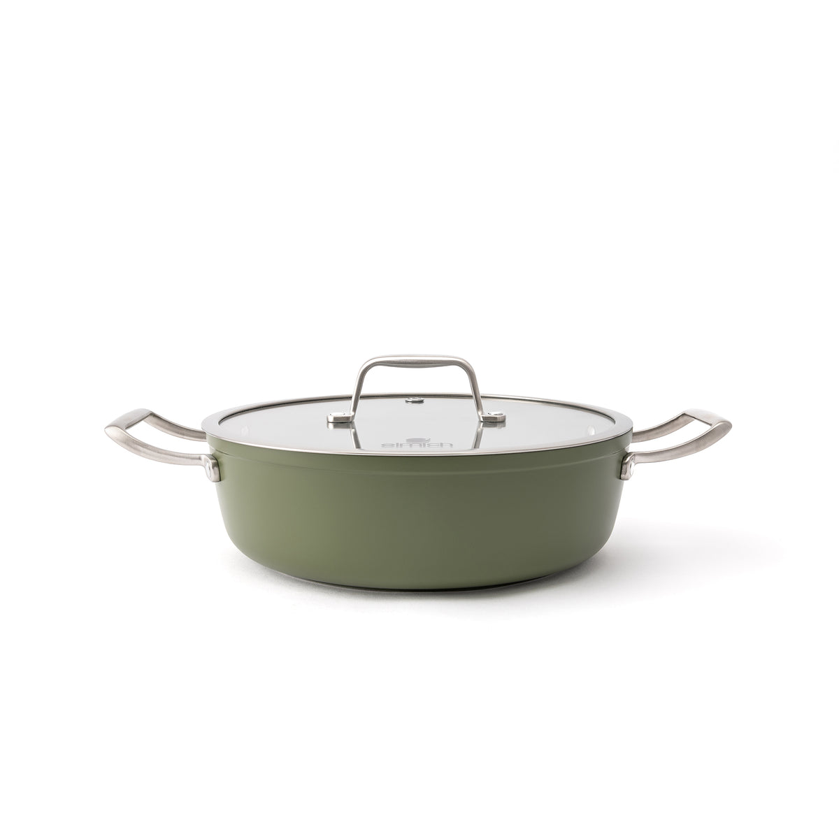 Tapadásmentes kerámia mély serpenyő Zen Ø 28 cm – olívazöld