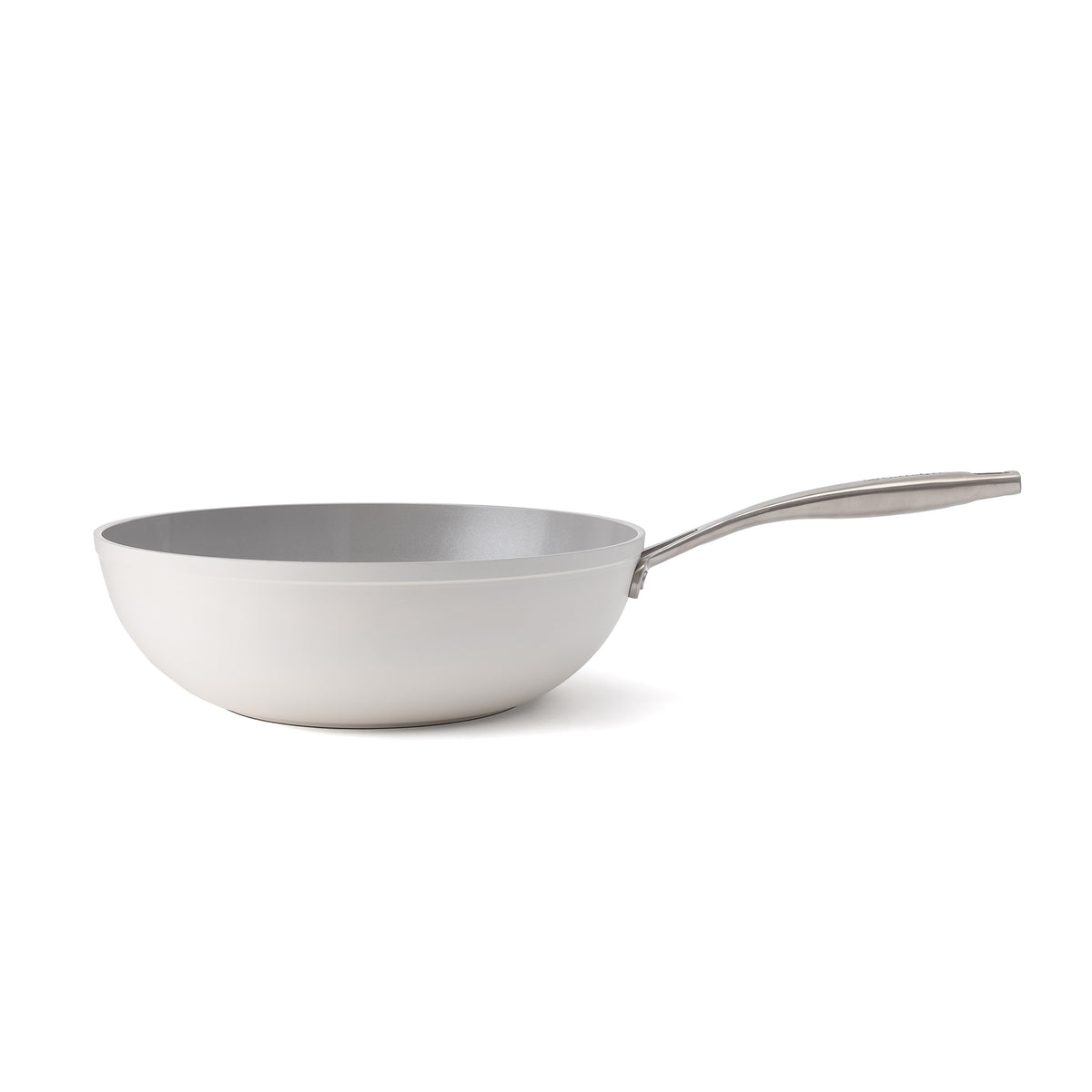 Tapadásmentes kerámia wok serpenyő Zen Ø 28 cm – krémfehér
