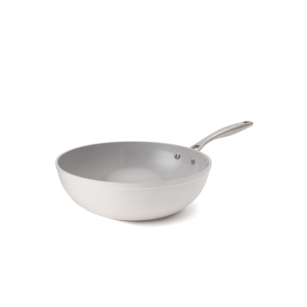 Tapadásmentes kerámia wok serpenyő Zen Ø 28 cm – krémfehér