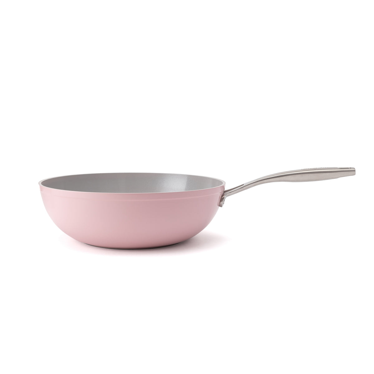 Nepřilnavá keramická pánev wok Zen Ø 28 cm - růžová