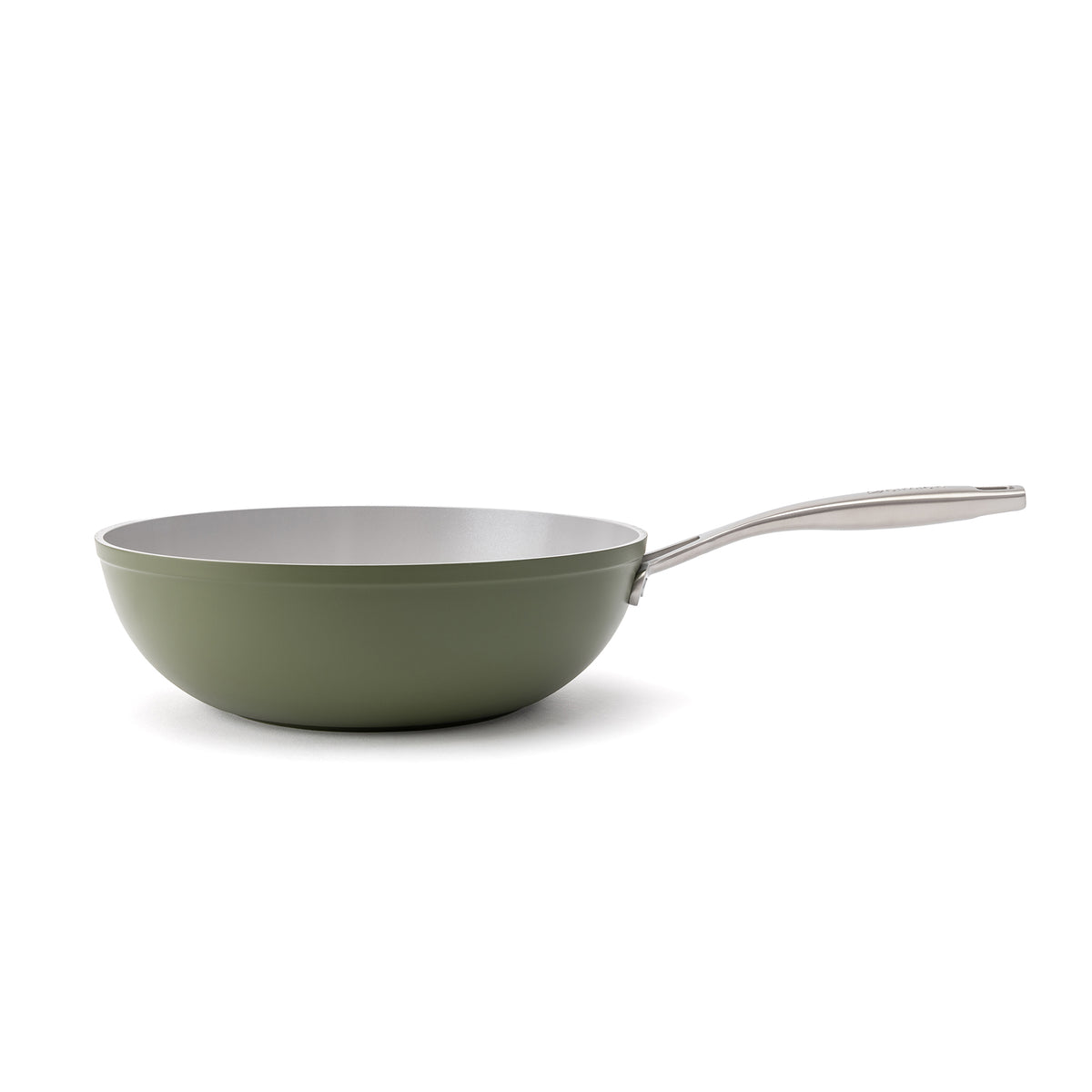 Nepřilnavá keramická pánev wok Zen Ø 28 cm - olivově zelená