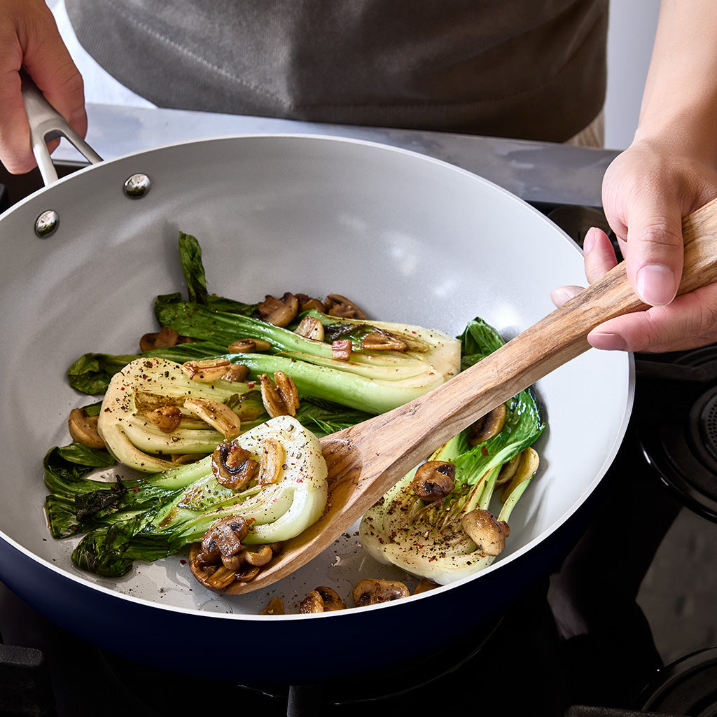 Wok pánev Vital s nepřilnavým keramickým povrchem Ø 30 cm - tmavě modrá - 30 cm / Tmavě modrá
